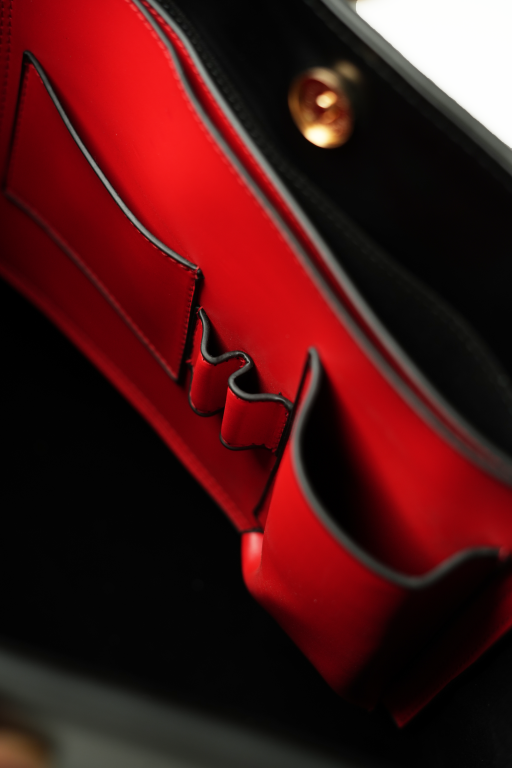 The entire tote bag in black