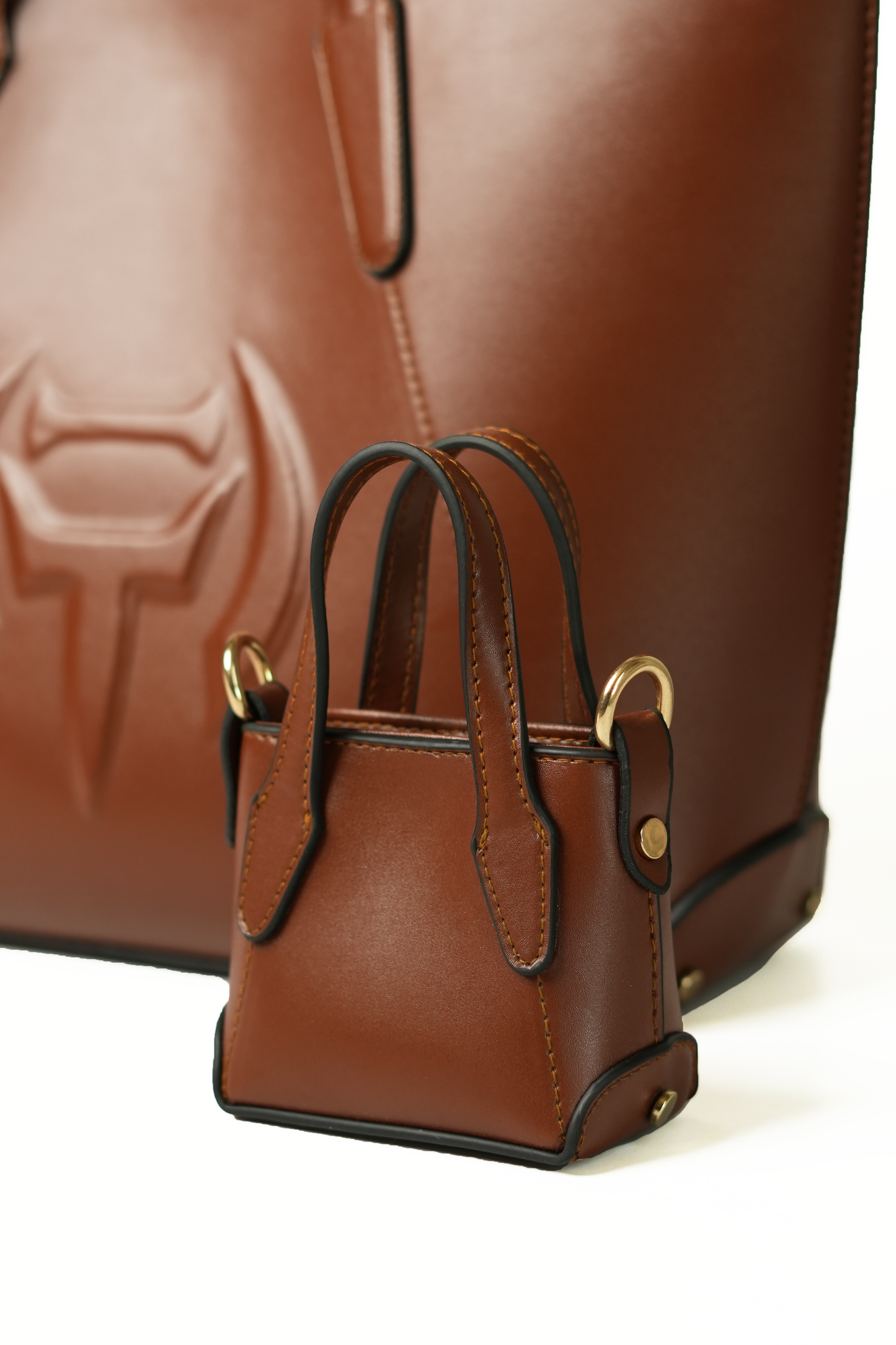 The entire tote bag in camel