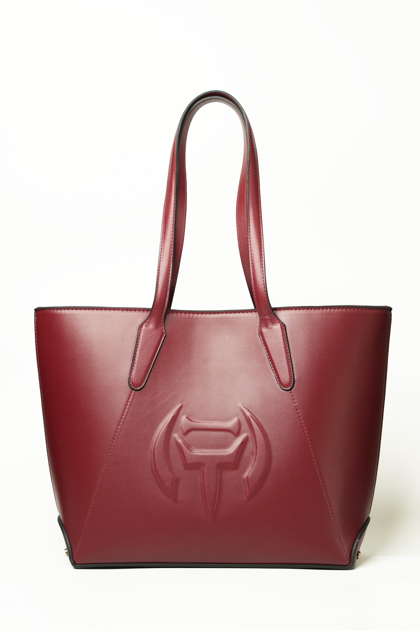 The entire tote bag in maroon
