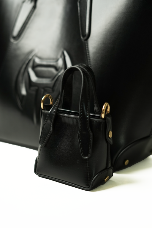 The entire tote bag in black