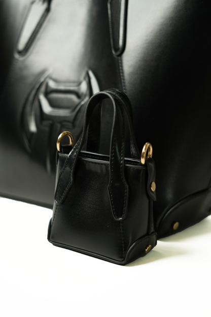 The entire tote bag in black